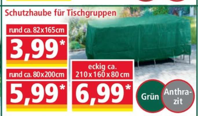 Schutzhaube für Tischgruppen