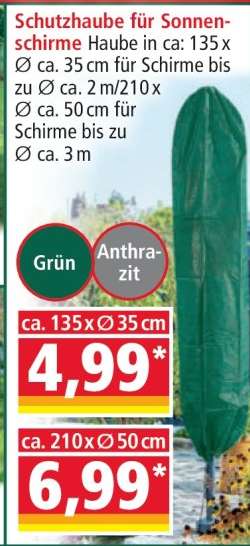 Schutzhaube für Sonnenschirme