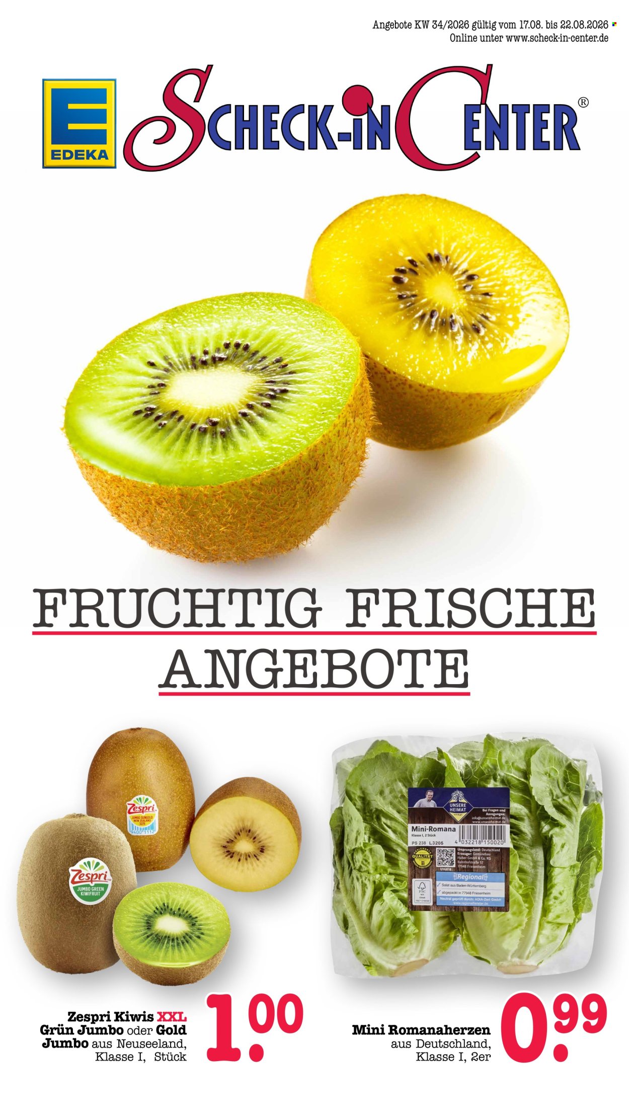 Scheck-in Prospekte  - 17.8.2026 - 22.8.2026. Seite 1