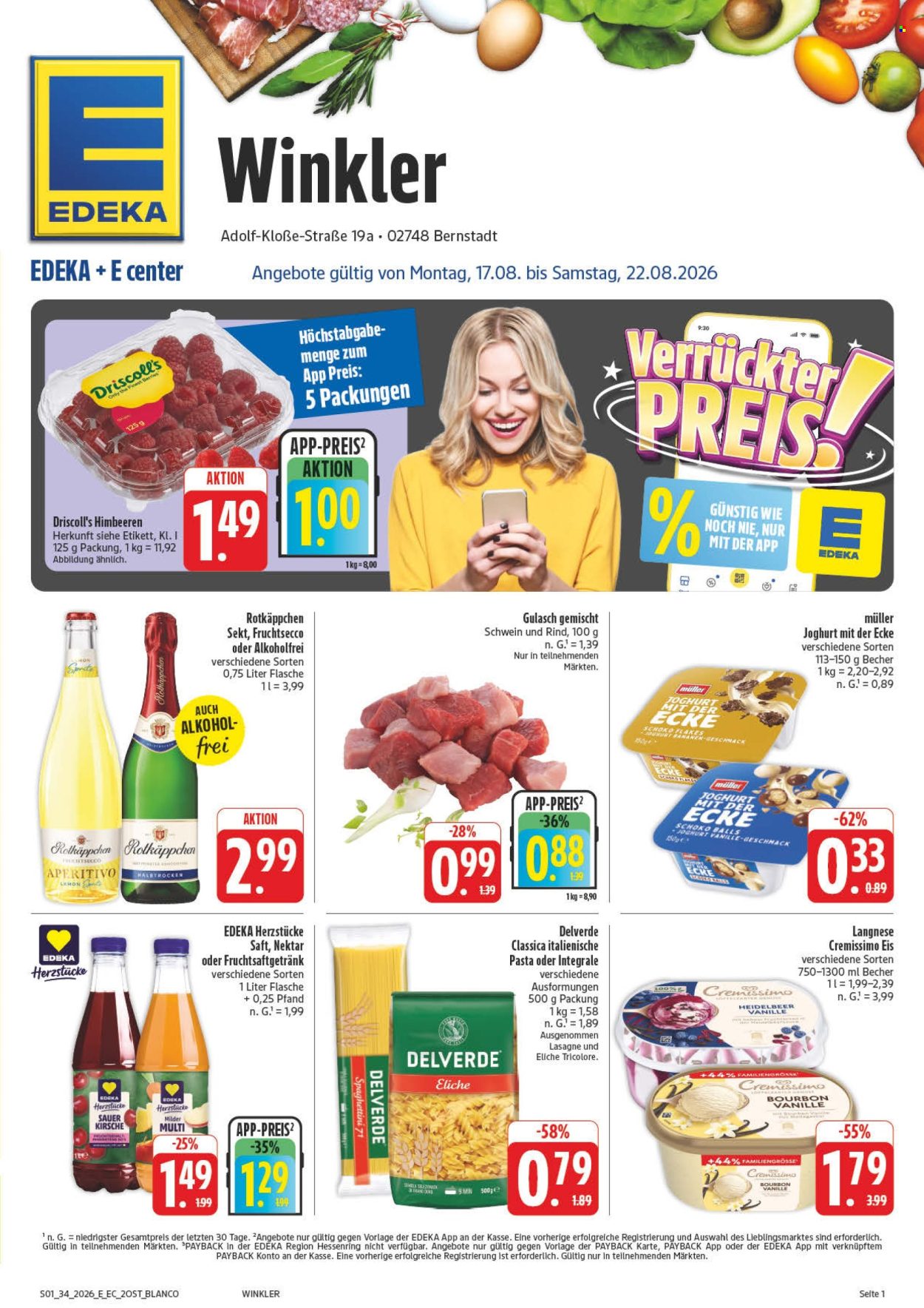 Edeka Prospekte  - 17.8.2026 - 22.8.2026. Seite 1