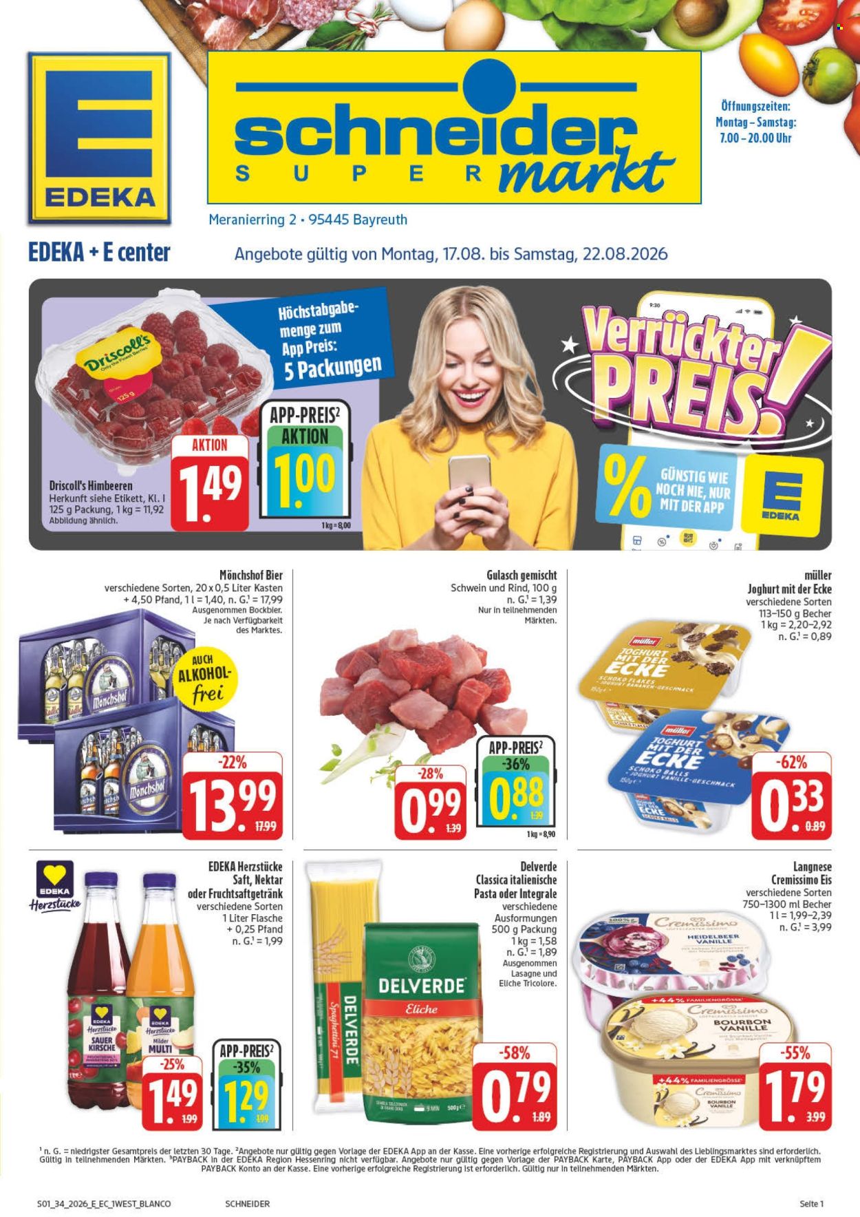 Edeka Prospekte  - 17.8.2026 - 22.8.2026. Seite 1