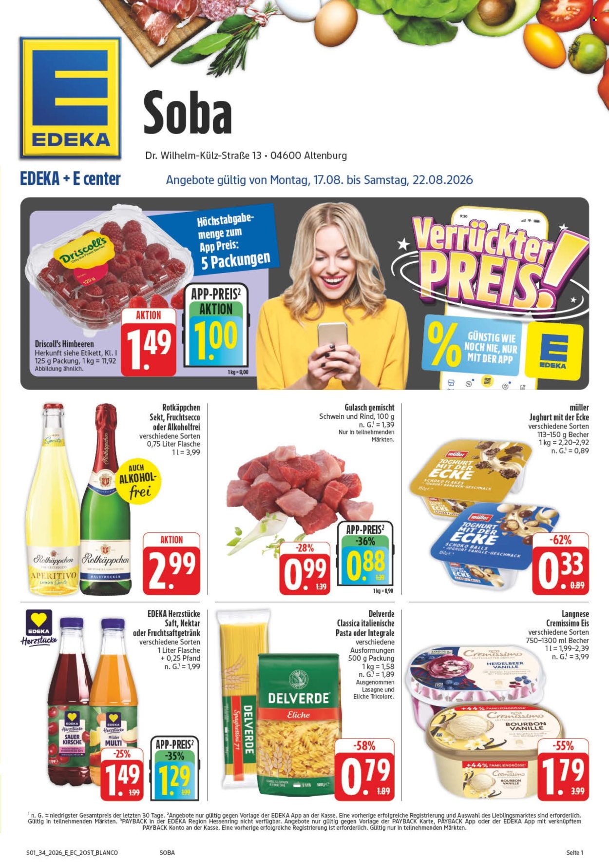 Edeka Prospekte  - 17.8.2026 - 22.8.2026. Seite 1