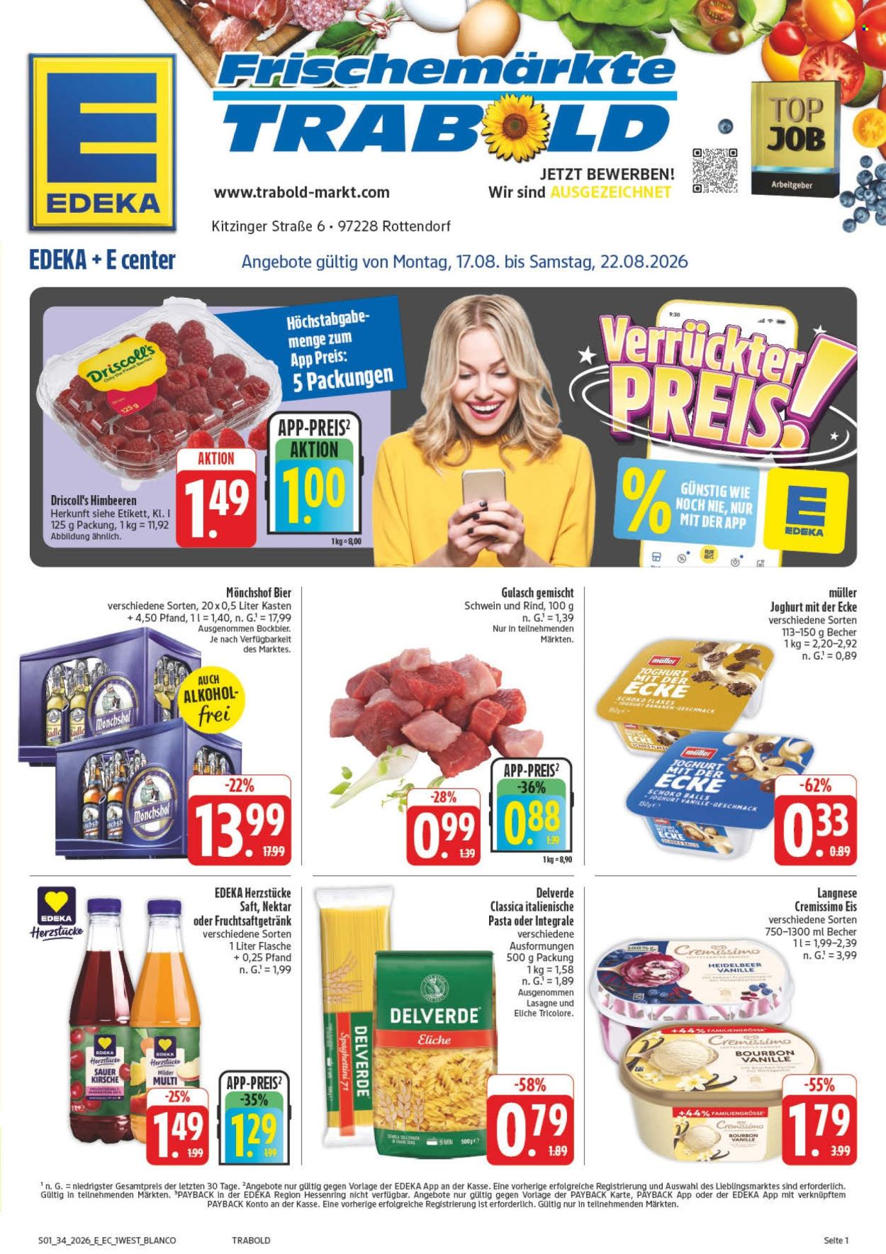 Edeka Prospekte  - 17.8.2026 - 22.8.2026. Seite 1