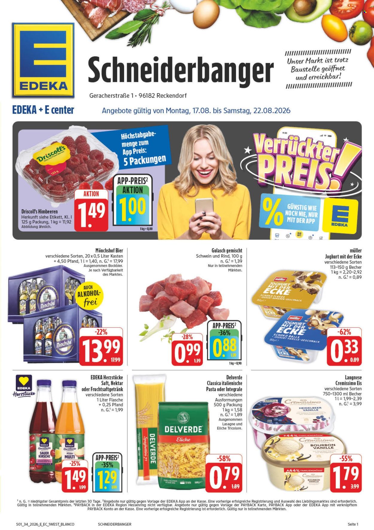 Edeka Prospekte  - 17.8.2026 - 22.8.2026. Seite 1