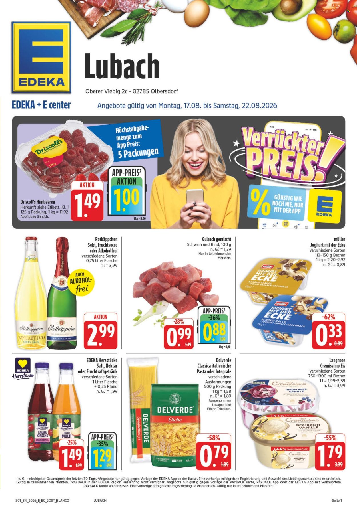 Edeka Prospekte  - 17.8.2026 - 22.8.2026. Seite 1
