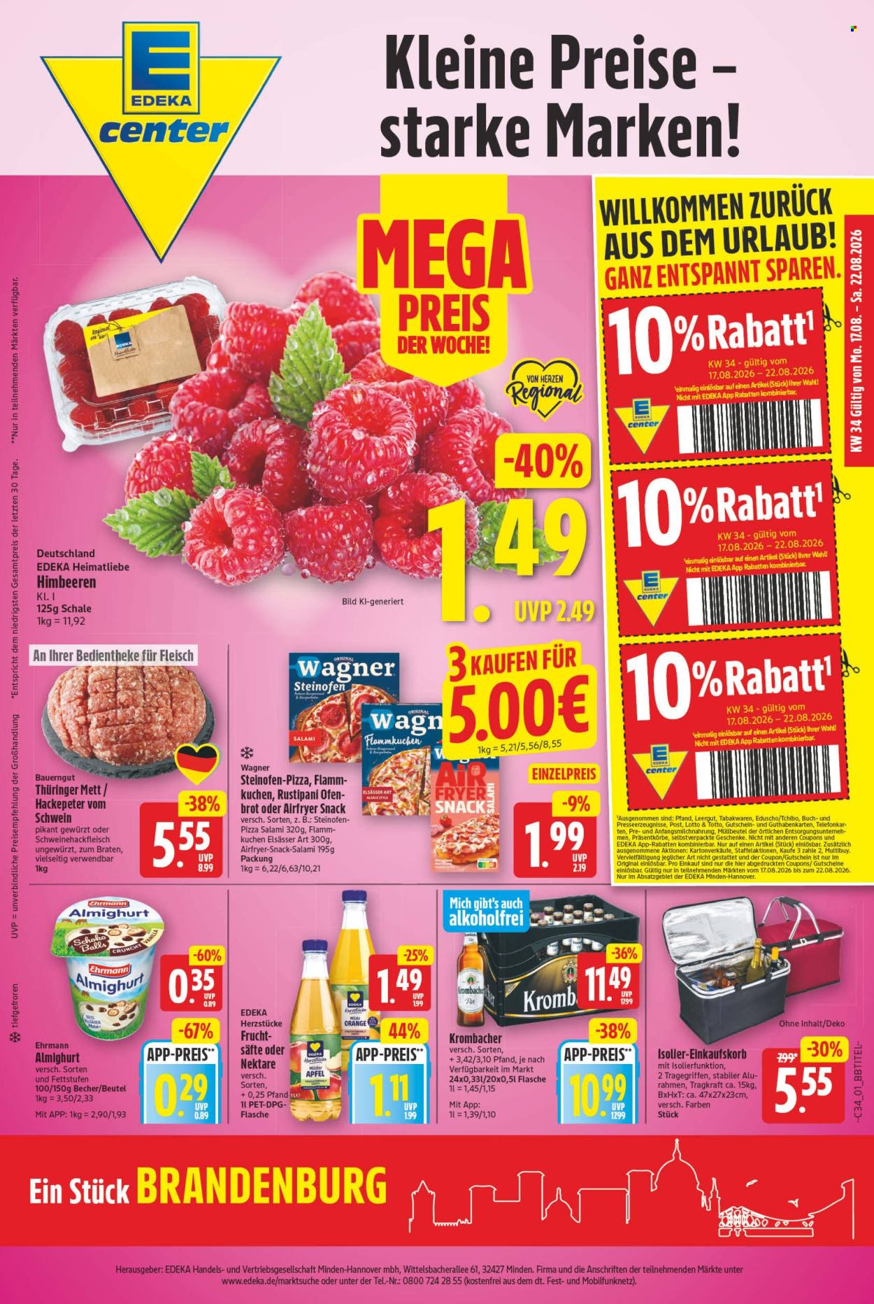 E center Prospekte  - 17.8.2026 - 22.8.2026. Seite 1