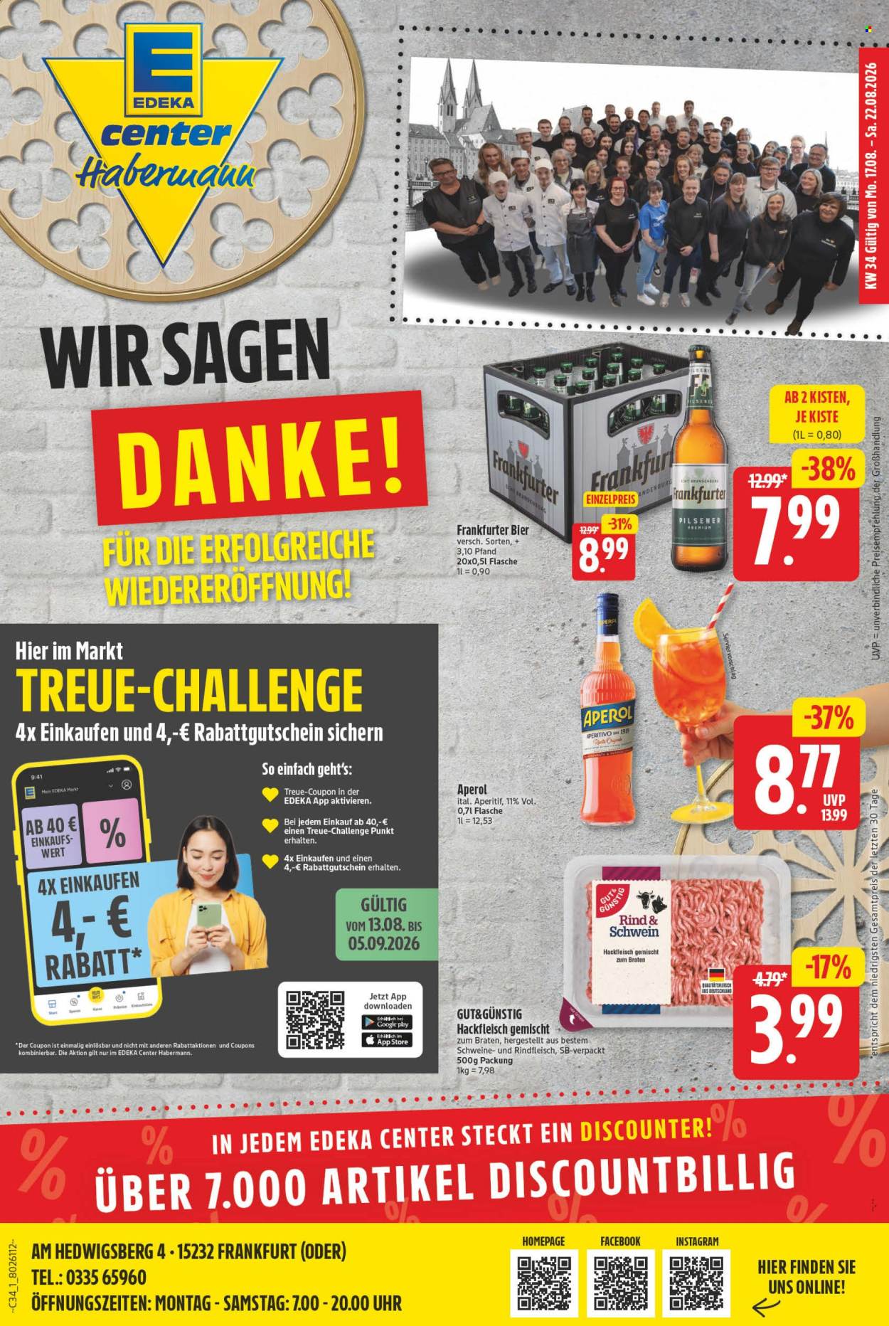 Edeka Prospekte  - 17.8.2026 - 22.8.2026. Seite 1