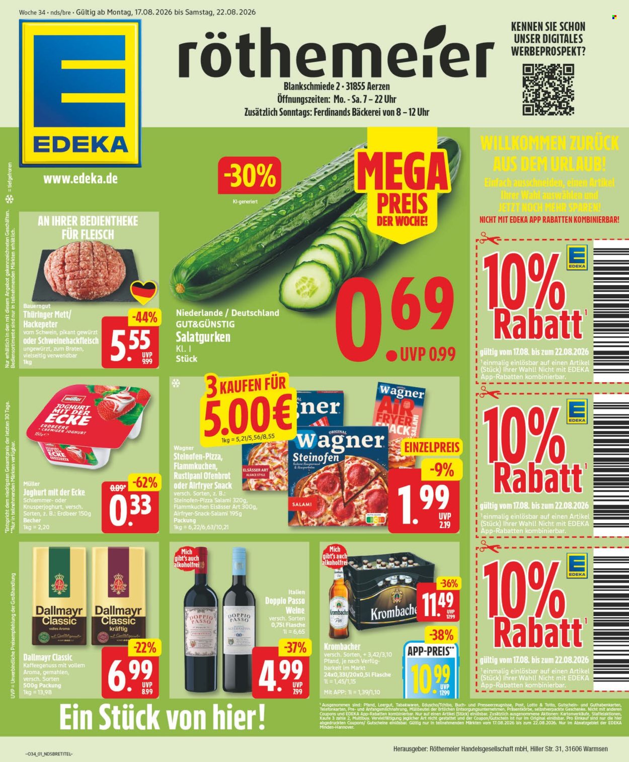 Edeka Prospekte  - 17.8.2026 - 22.8.2026. Seite 1