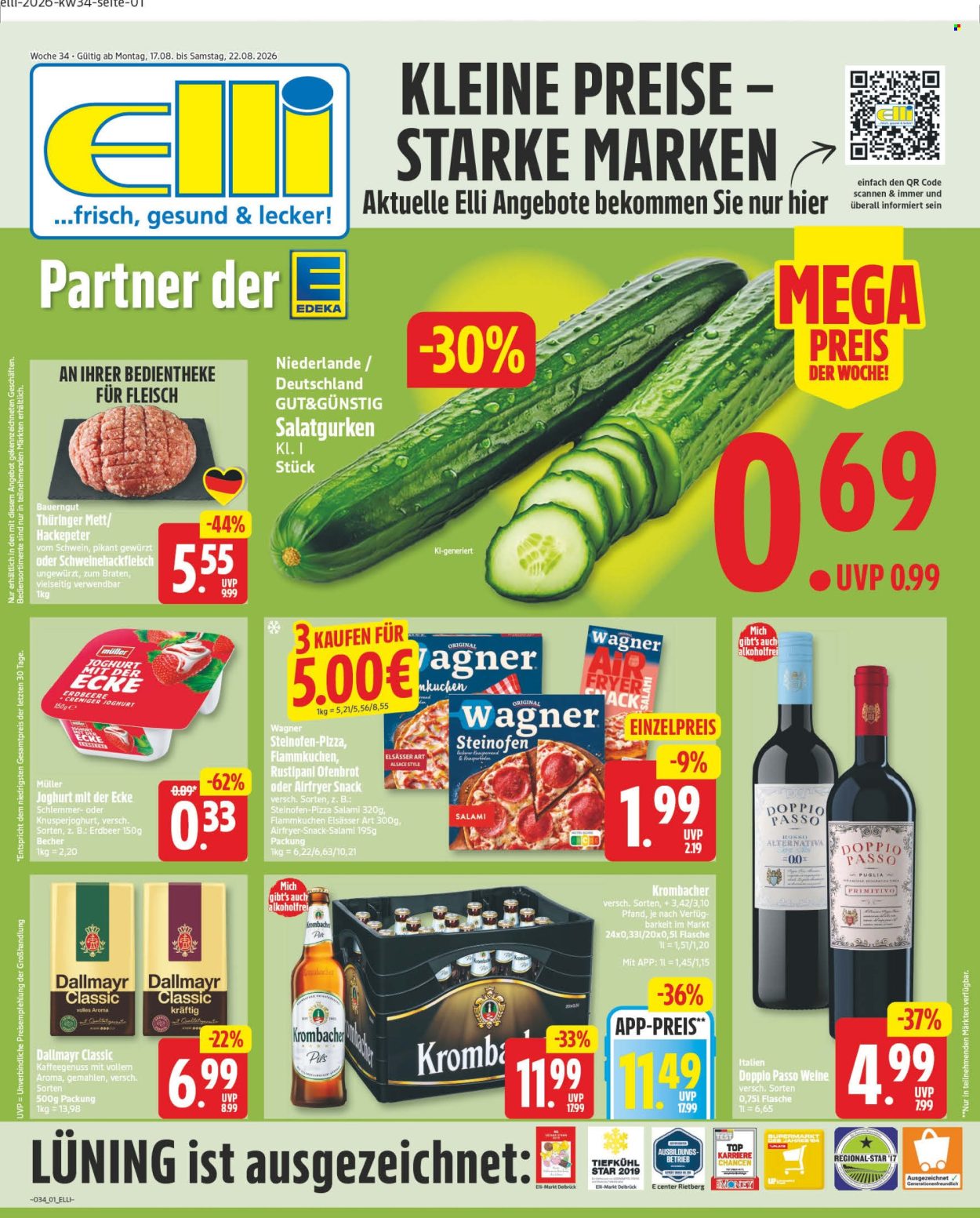 Edeka Prospekte  - 17.8.2026 - 22.8.2026. Seite 1