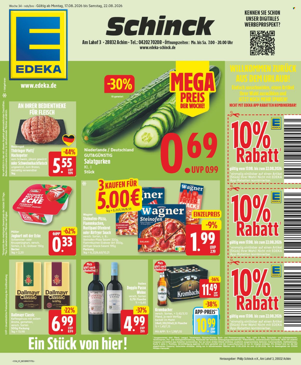Edeka Prospekte  - 17.8.2026 - 22.8.2026. Seite 1