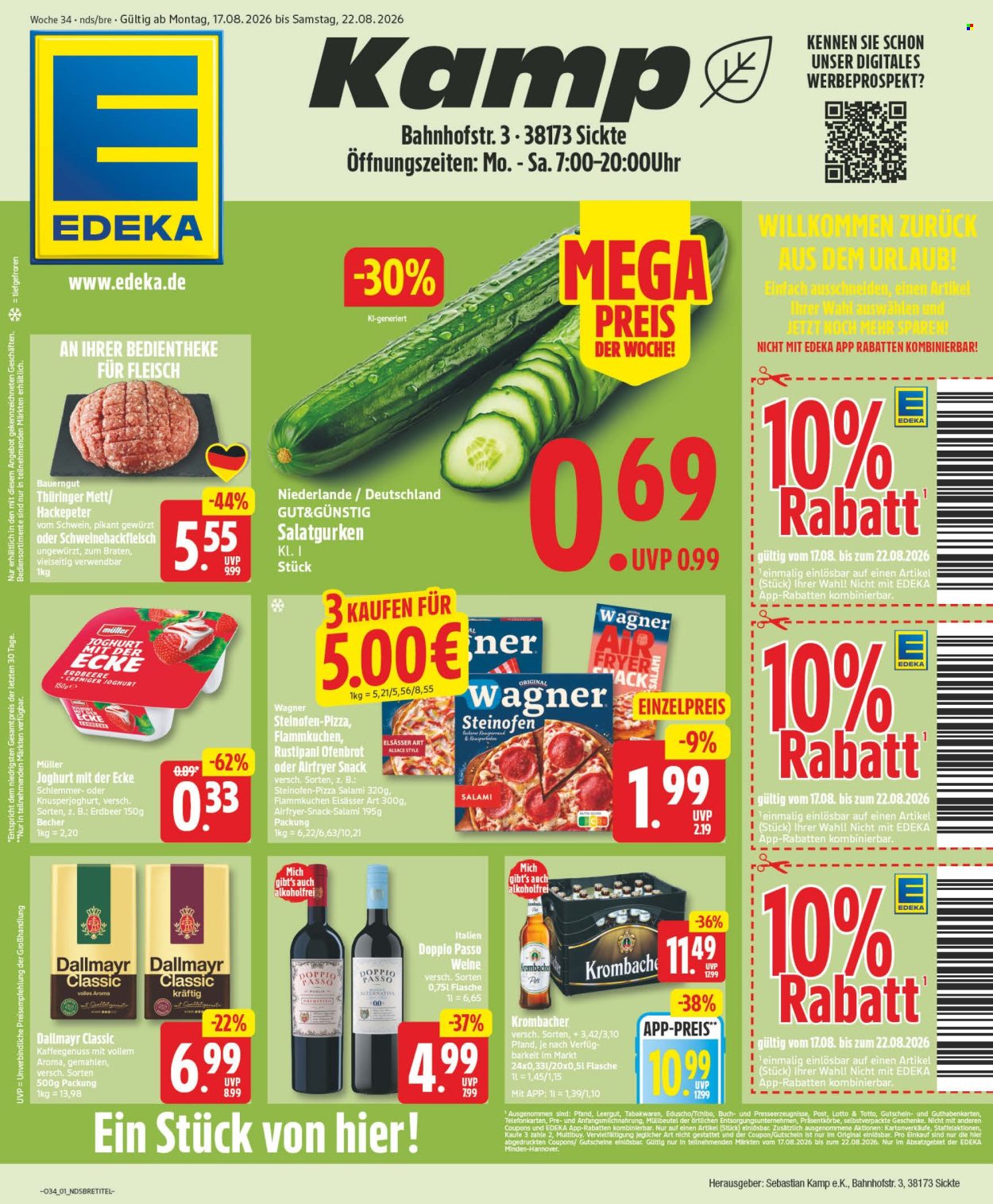 Edeka Prospekte  - 17.8.2026 - 22.8.2026. Seite 1