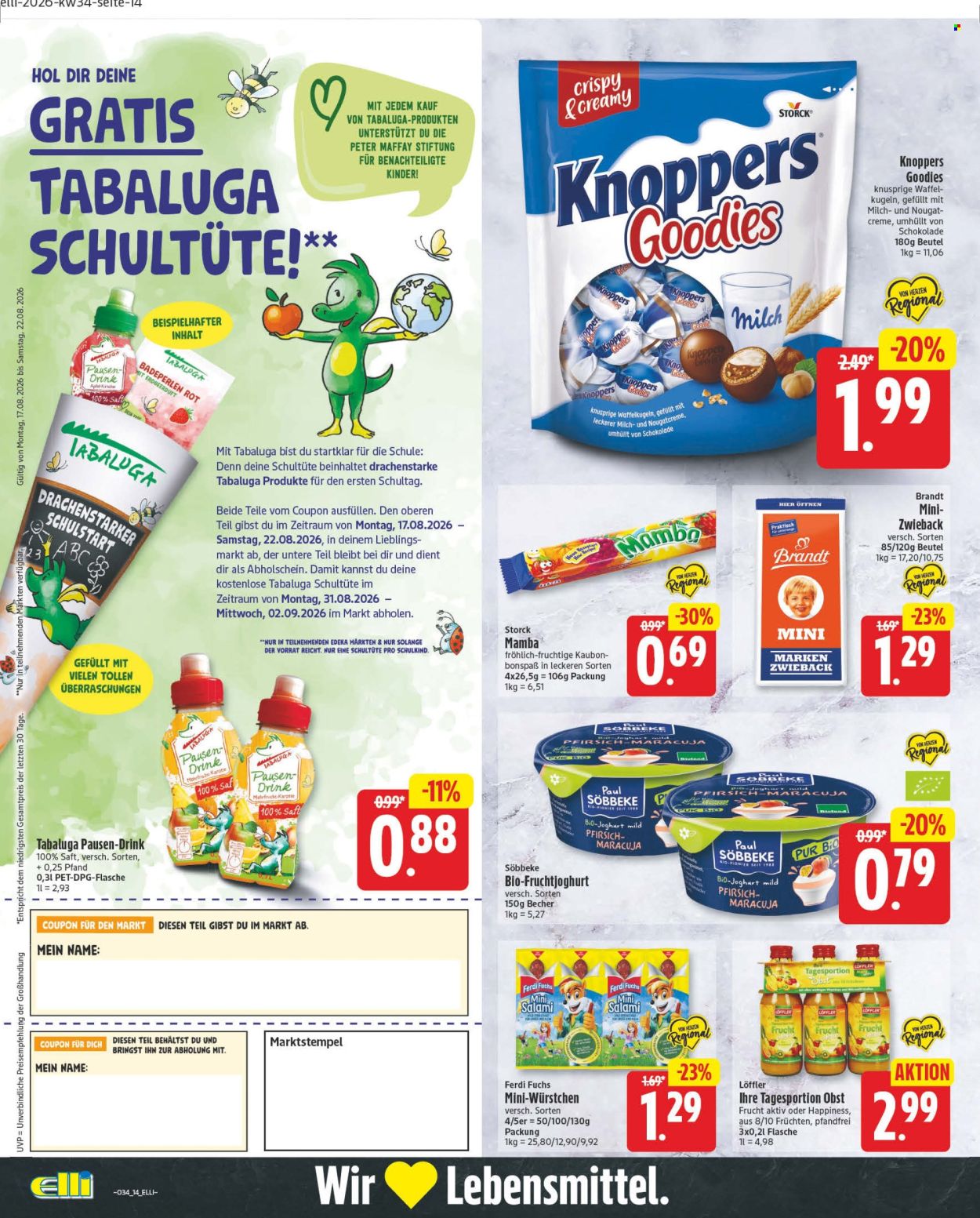 Edeka Prospekte  - 17.8.2026 - 22.8.2026. Seite 14