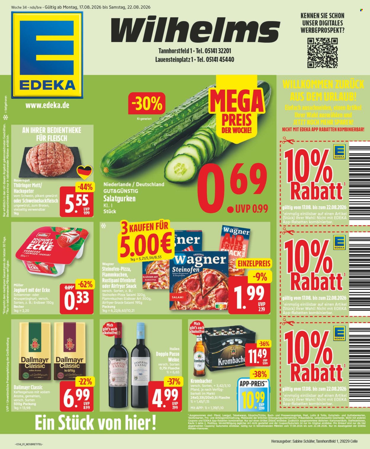 Edeka Prospekte  - 17.8.2026 - 22.8.2026. Seite 1