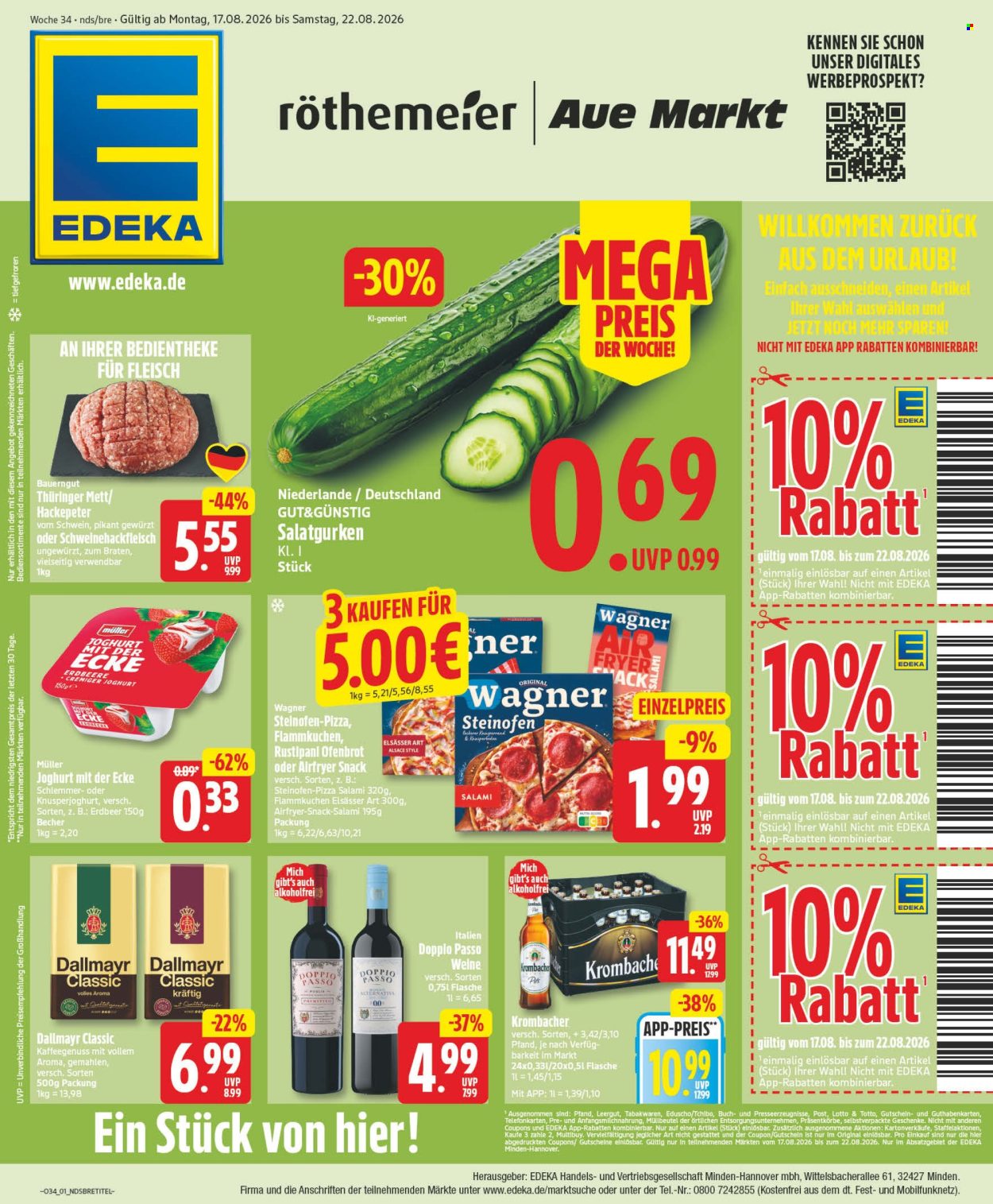 Edeka Prospekte  - 17.8.2026 - 22.8.2026. Seite 1