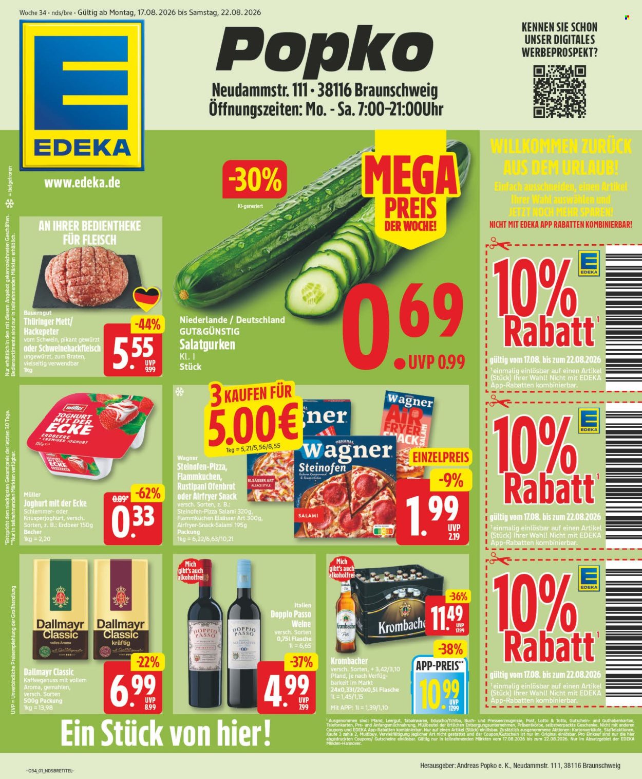 Edeka Prospekte  - 17.8.2026 - 22.8.2026. Seite 1