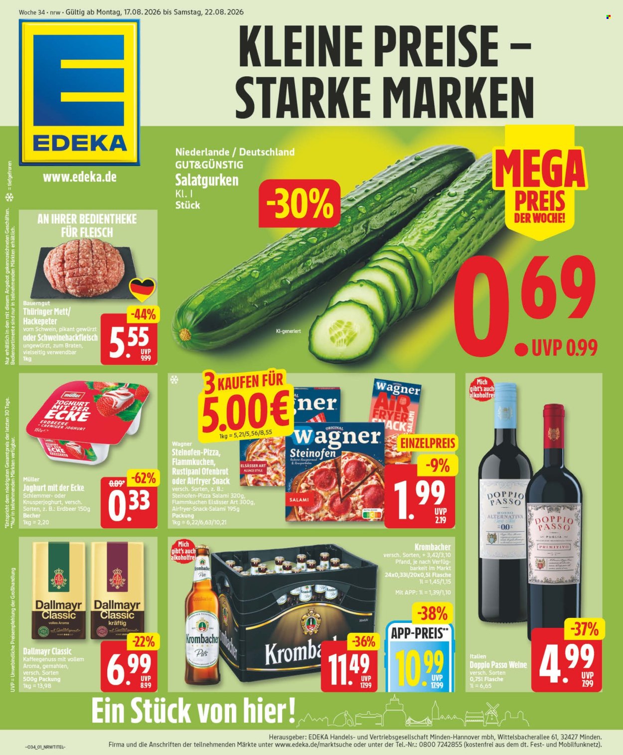 Edeka Prospekte  - 17.8.2026 - 22.8.2026. Seite 1