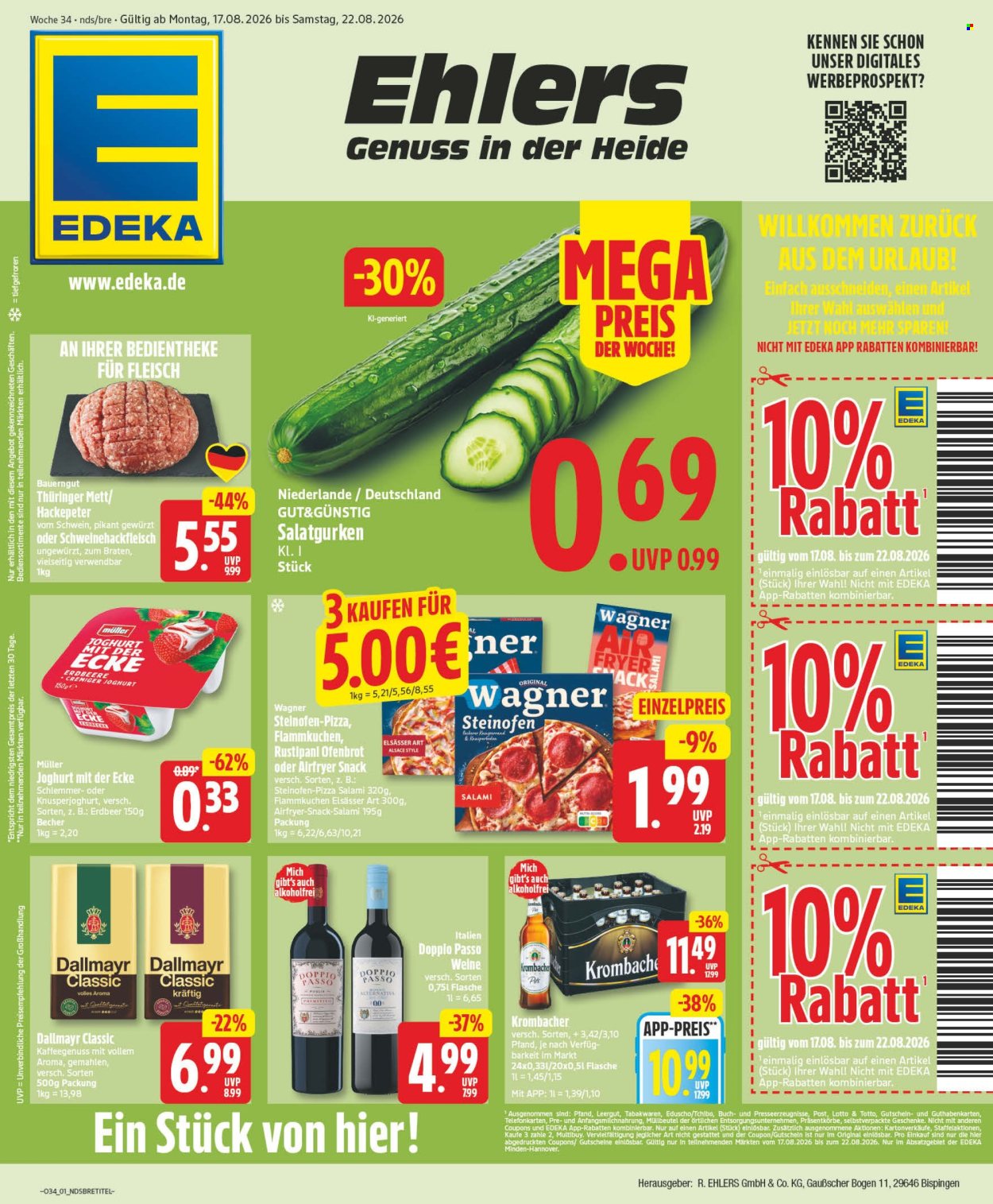 Edeka Prospekte  - 17.8.2026 - 22.8.2026. Seite 1