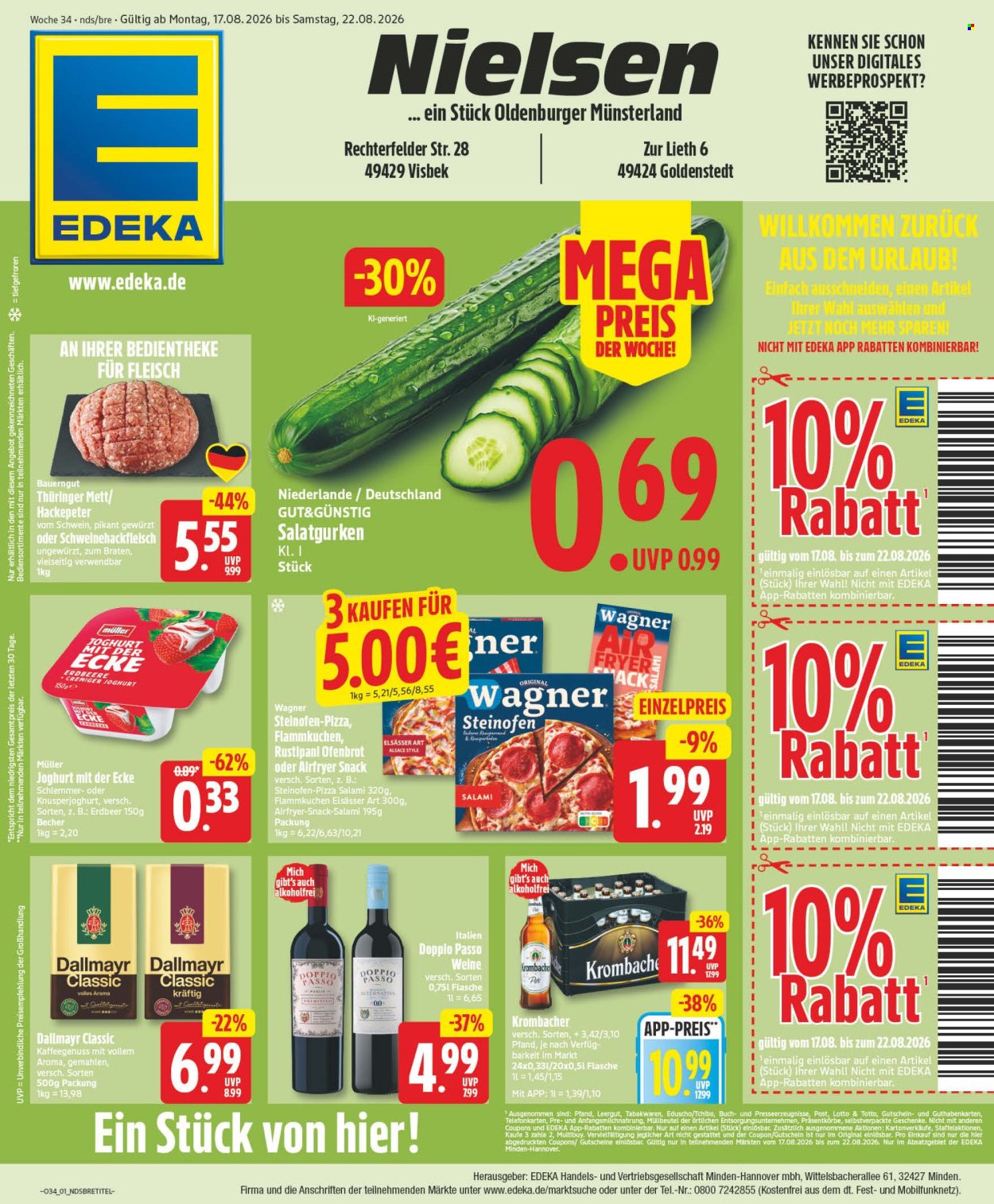Edeka Prospekte  - 17.8.2026 - 22.8.2026. Seite 1