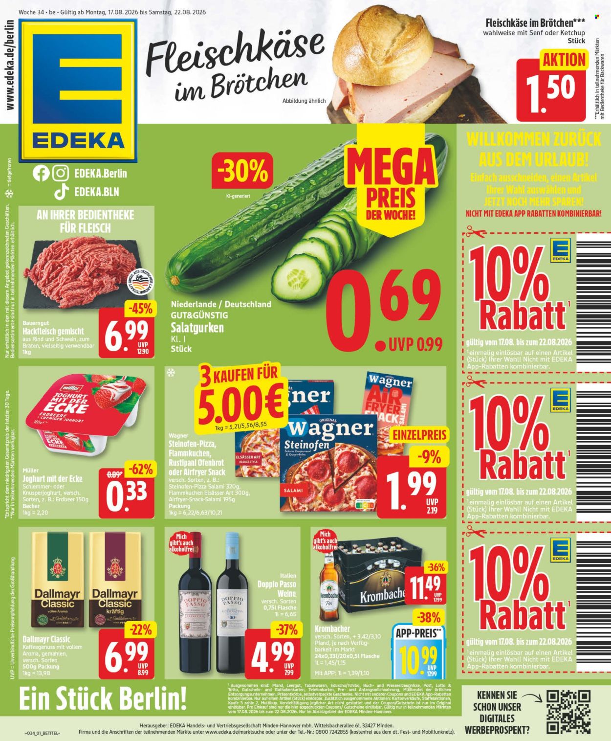 Edeka Prospekte  - 17.8.2026 - 22.8.2026. Seite 1