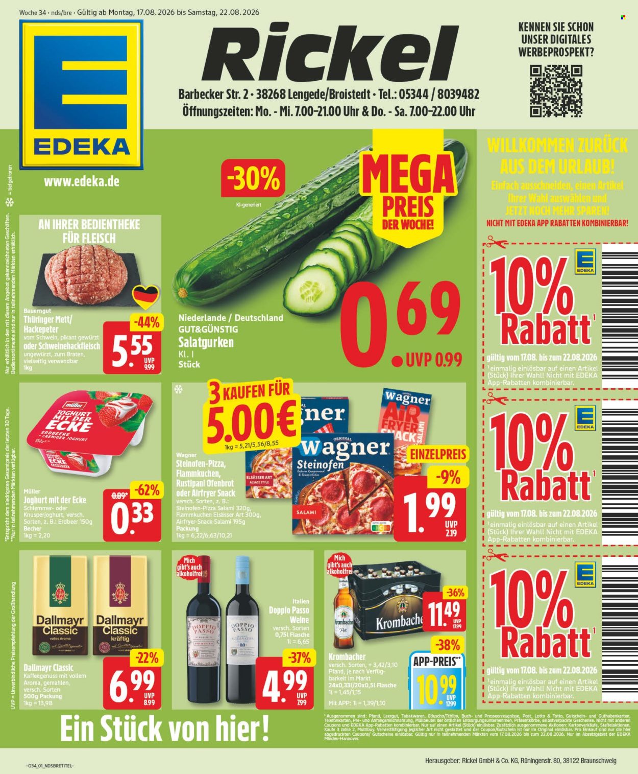 Edeka Prospekte  - 17.8.2026 - 22.8.2026. Seite 1