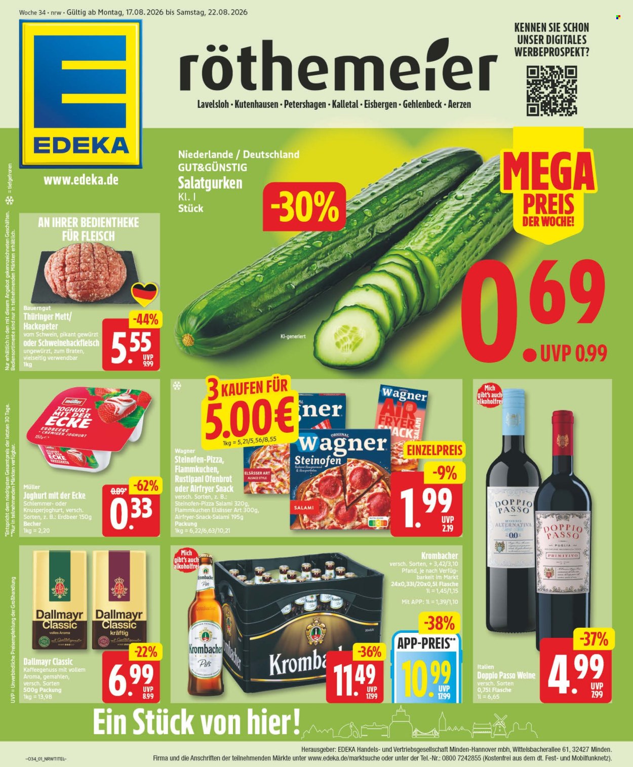 Edeka Prospekte  - 17.8.2026 - 22.8.2026. Seite 1