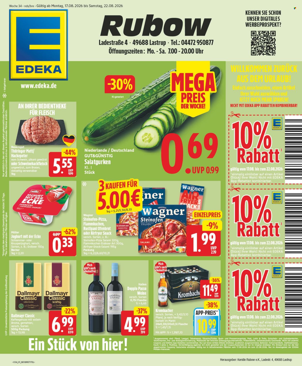 Edeka Prospekte  - 17.8.2026 - 22.8.2026. Seite 1