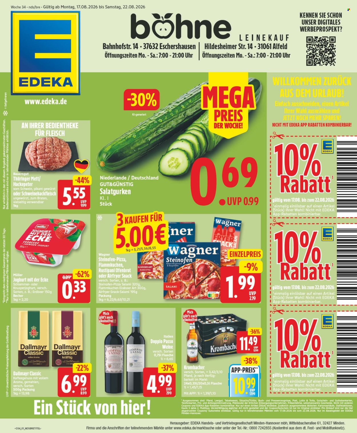 Edeka Prospekte  - 17.8.2026 - 22.8.2026. Seite 1