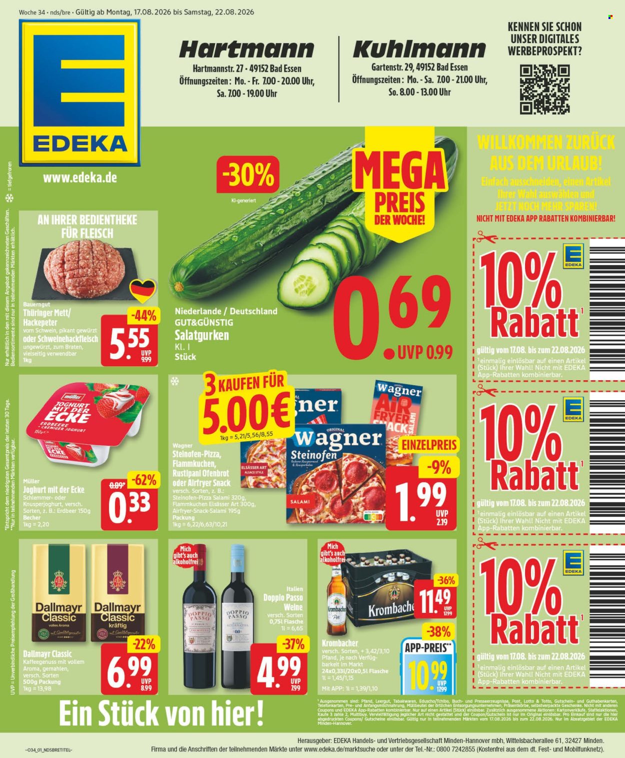 Edeka Prospekte  - 17.8.2026 - 22.8.2026. Seite 1