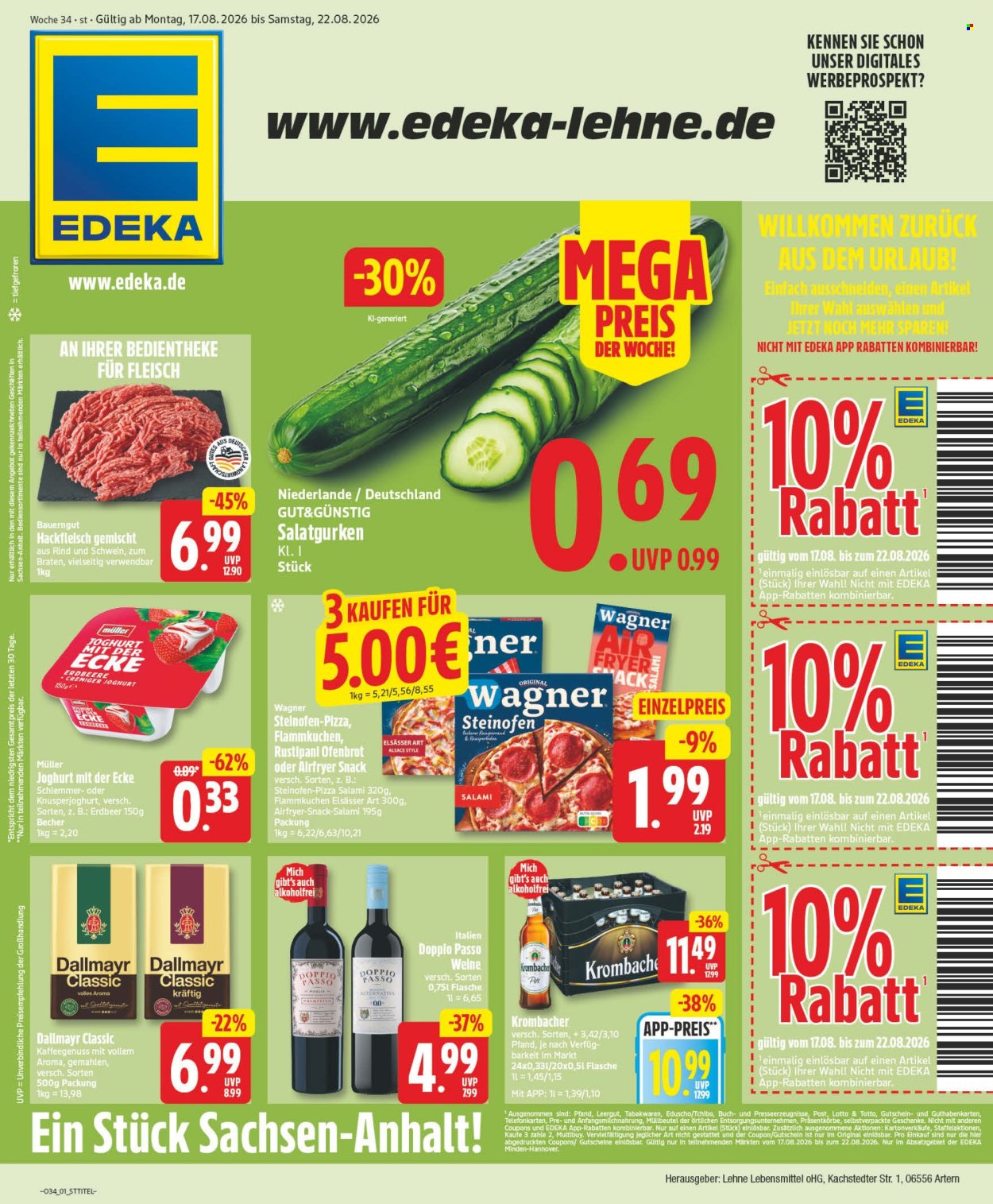 Edeka Prospekte  - 17.8.2026 - 22.8.2026. Seite 1