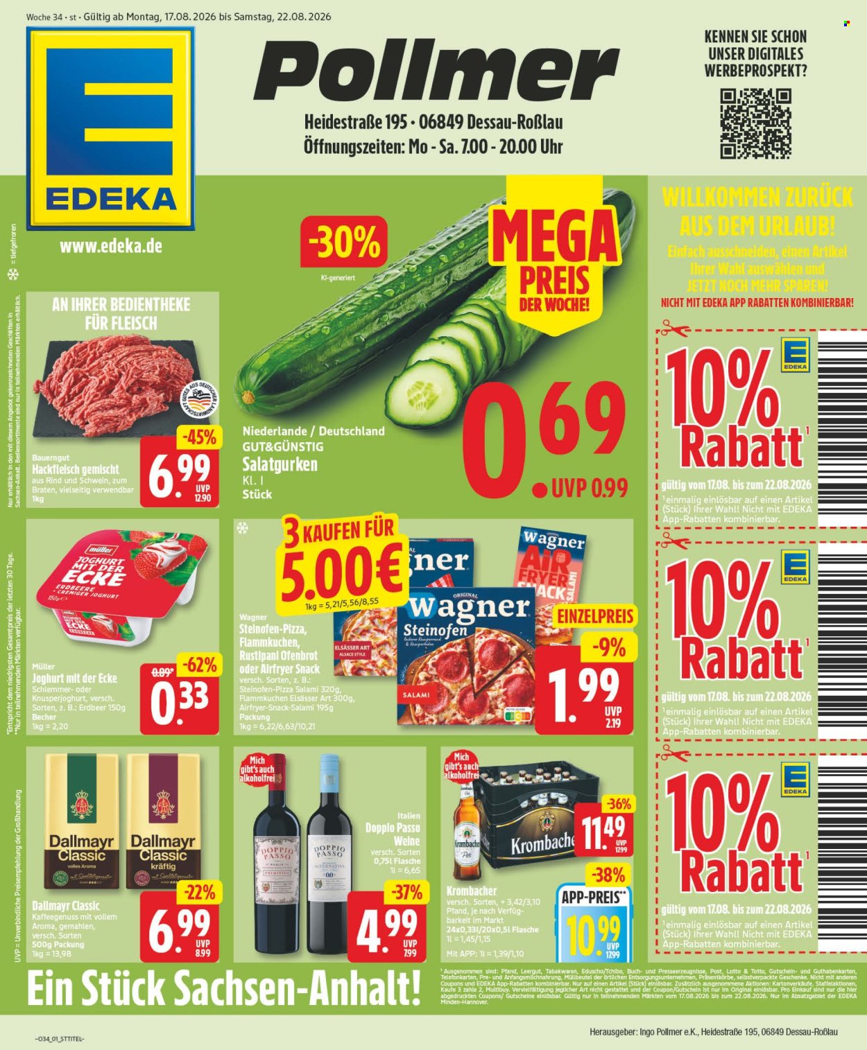 Edeka Prospekte  - 17.8.2026 - 22.8.2026. Seite 1
