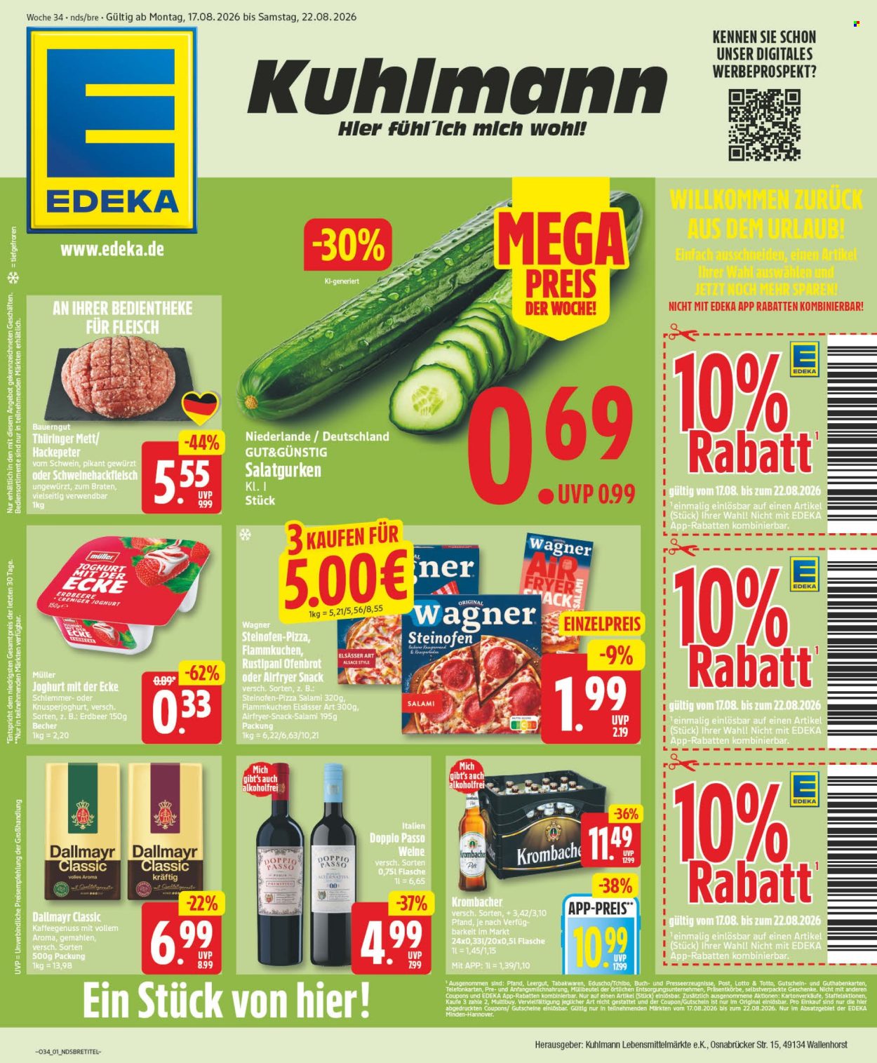 Edeka Prospekte  - 17.8.2026 - 22.8.2026. Seite 1