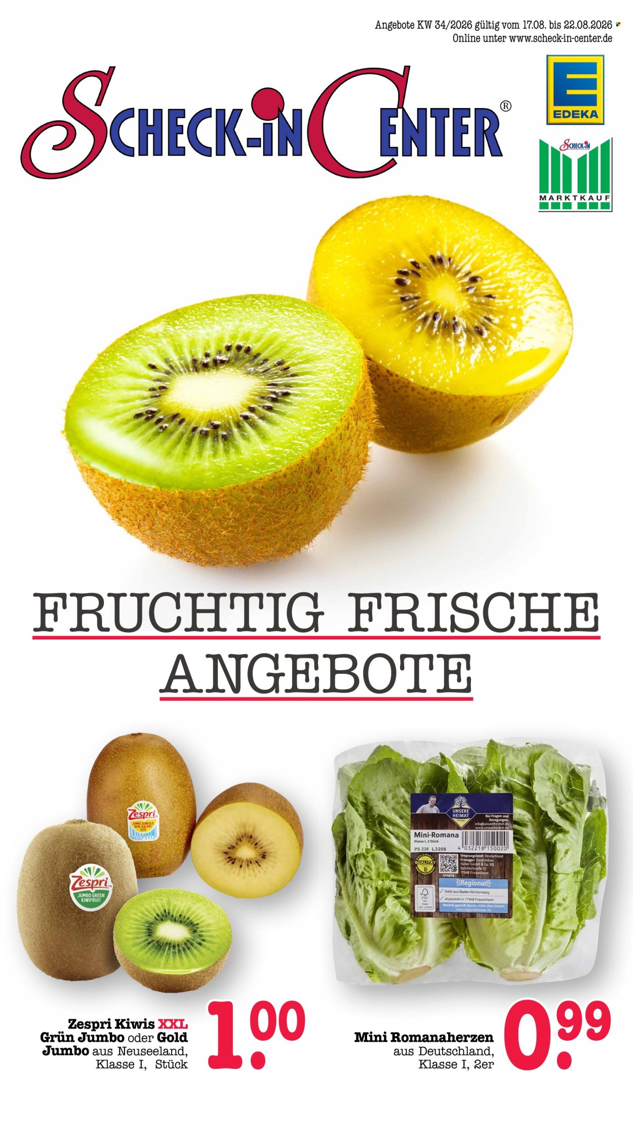 Scheck-in Prospekte  - 17.8.2026 - 22.8.2026. Seite 1