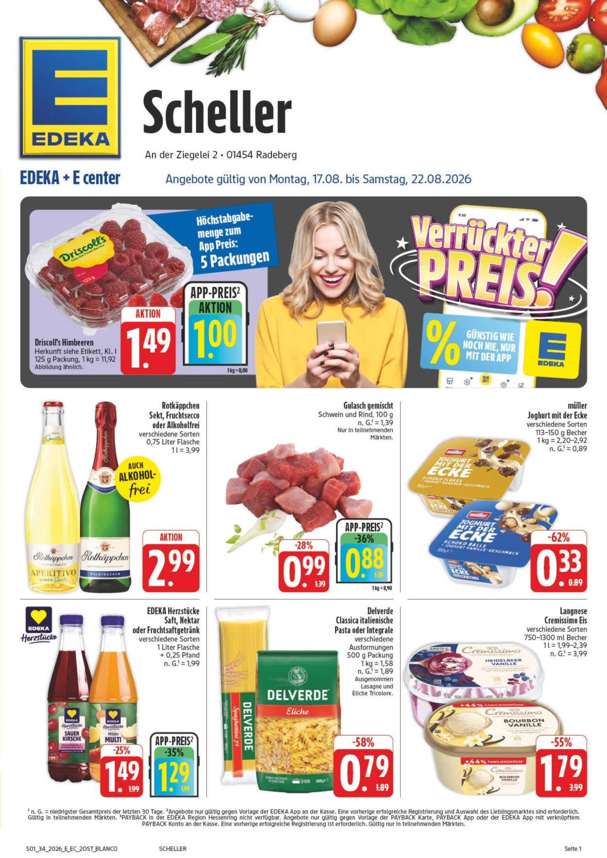Edeka Prospekte  - 17.8.2026 - 22.8.2026. Seite 1