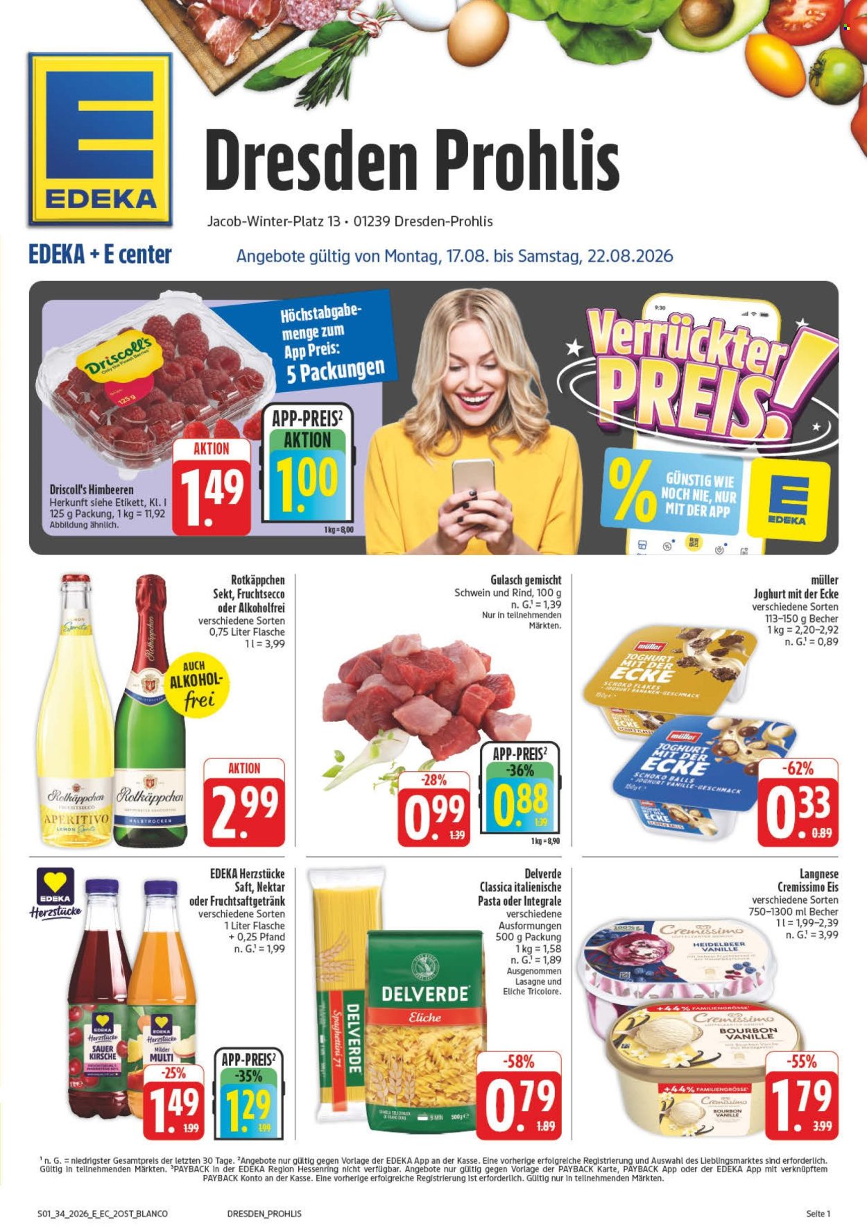 Edeka Prospekte  - 17.8.2026 - 22.8.2026. Seite 1