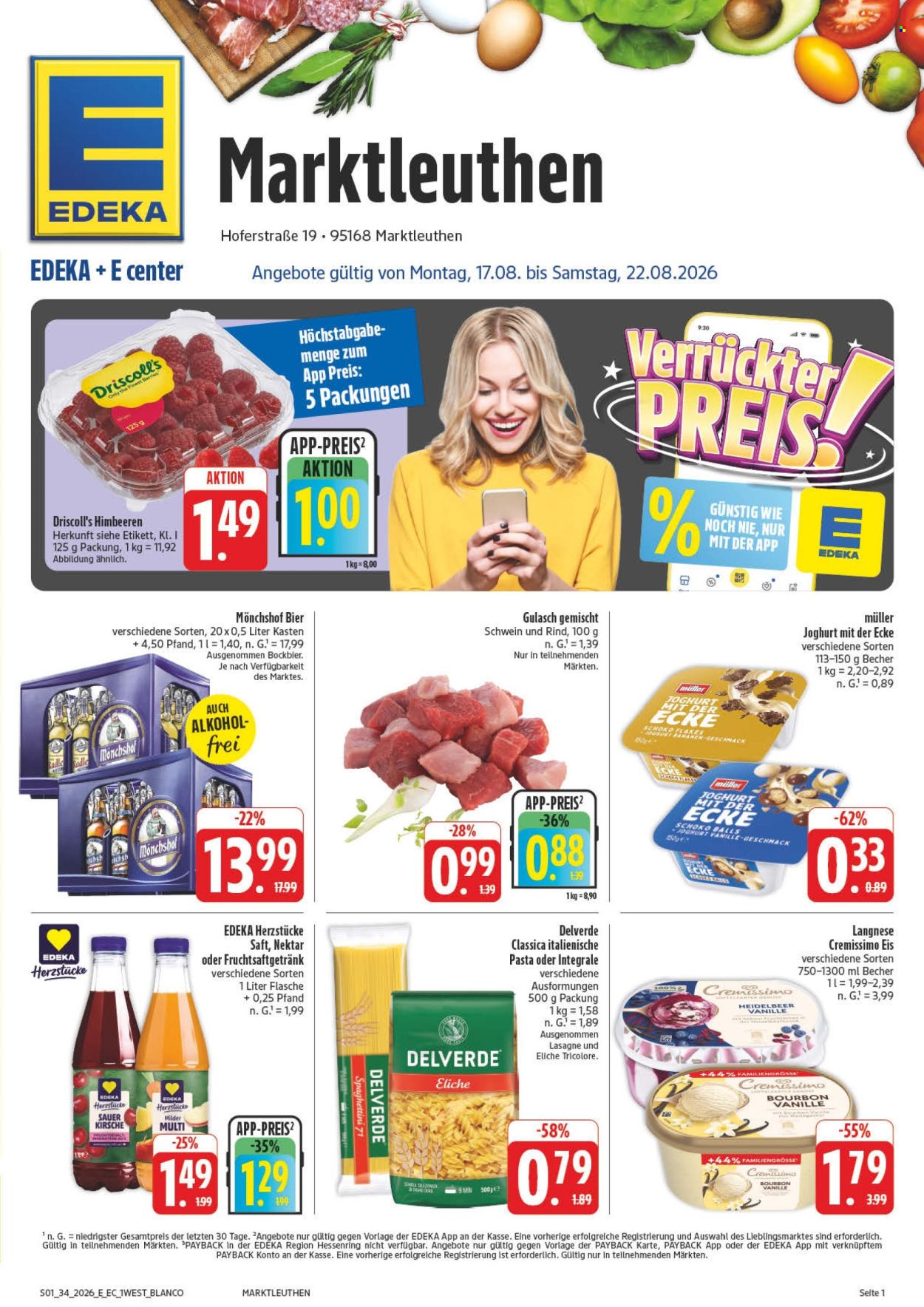 Edeka Prospekte  - 17.8.2026 - 22.8.2026. Seite 1