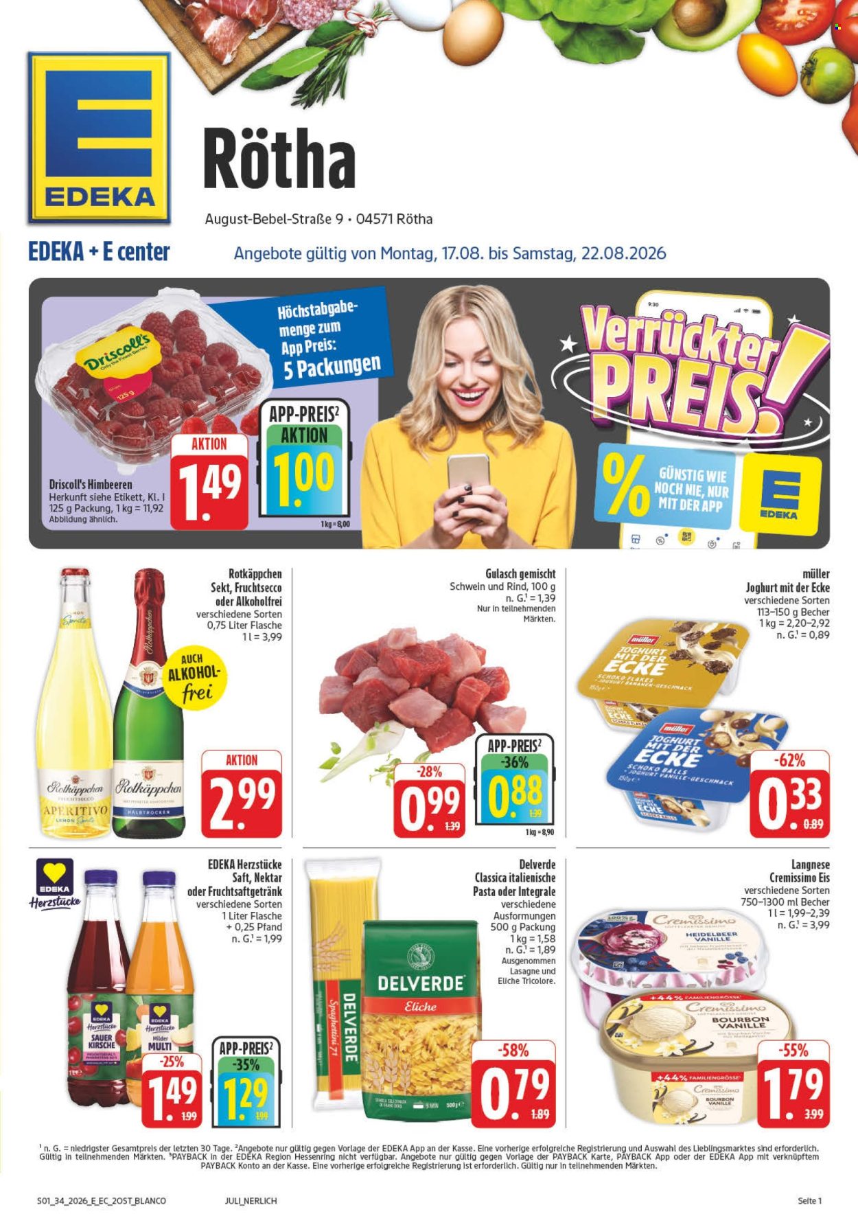 Edeka Prospekte  - 17.8.2026 - 22.8.2026. Seite 1