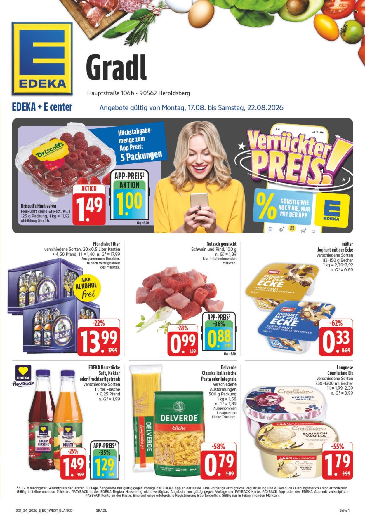 Edeka Prospekte  - 17.8.2026 - 22.8.2026. Seite 1