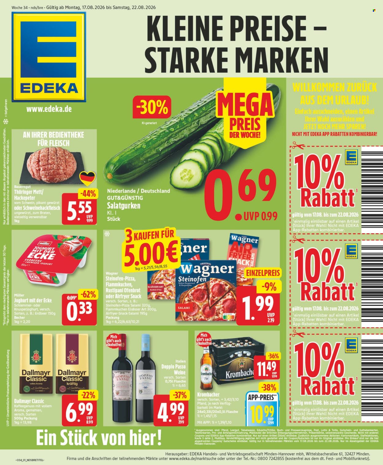 Edeka Prospekte  - 17.8.2026 - 22.8.2026. Seite 1
