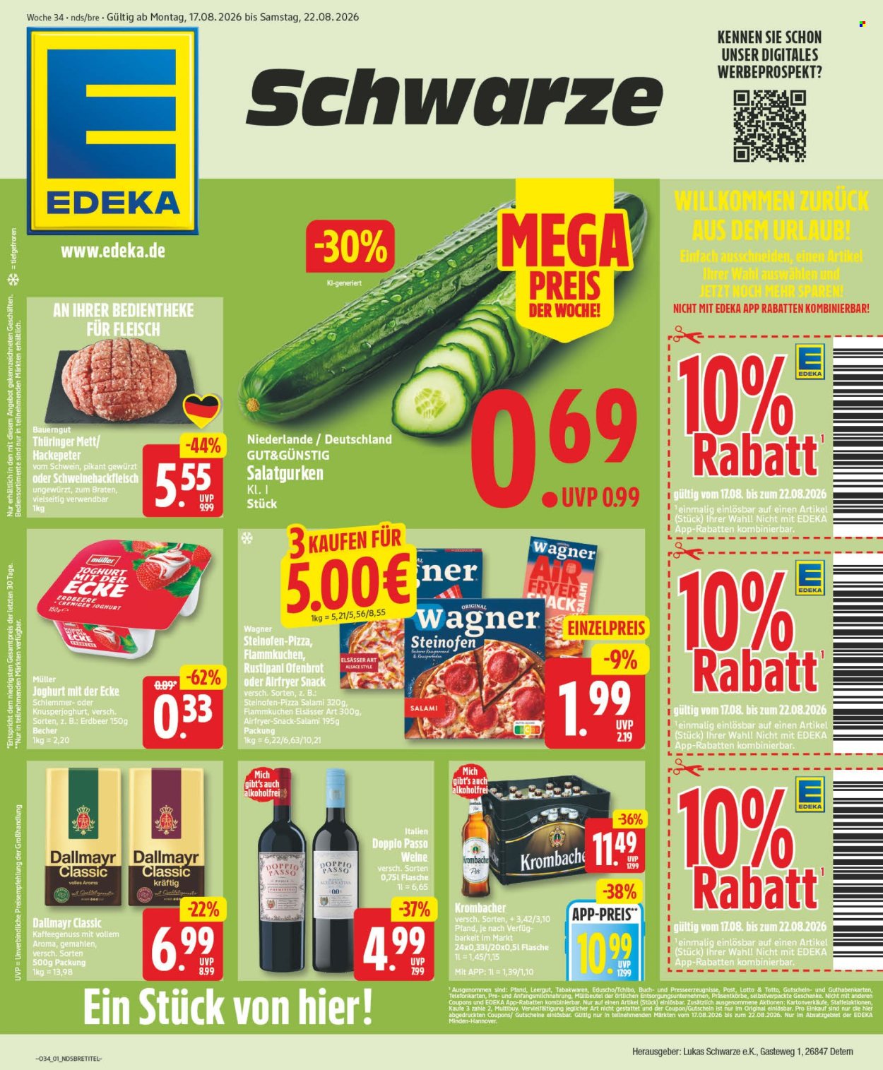 Edeka Prospekte  - 17.8.2026 - 22.8.2026. Seite 1