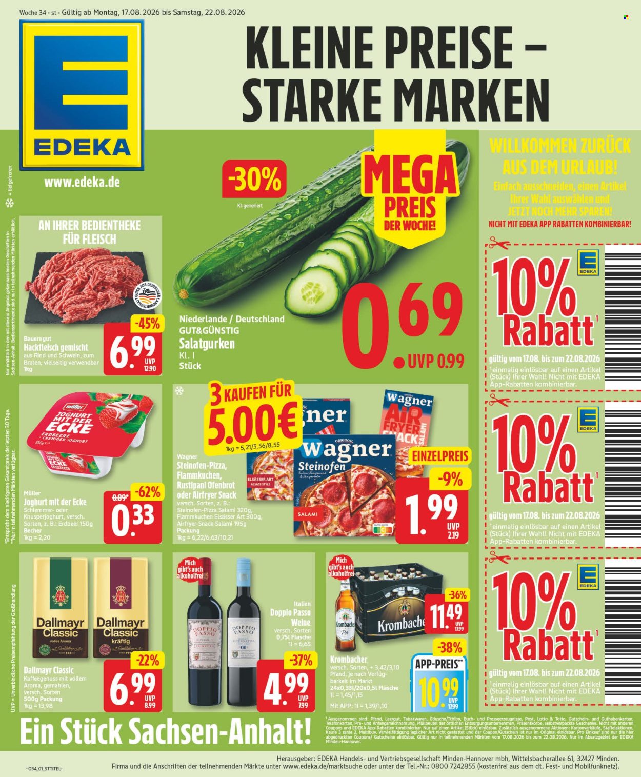 Edeka Prospekte  - 17.8.2026 - 22.8.2026. Seite 1