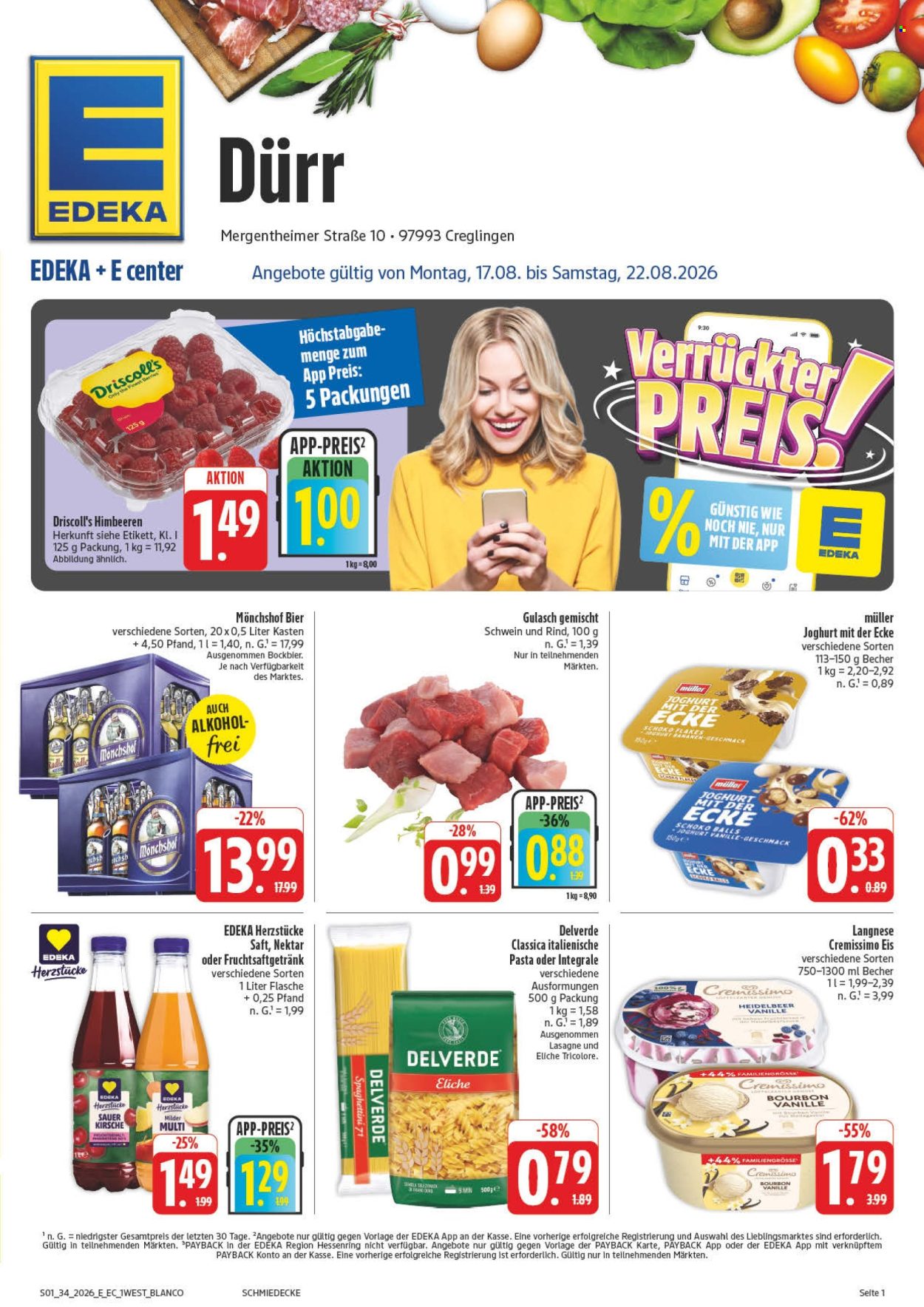 Edeka Prospekte  - 17.8.2026 - 22.8.2026. Seite 1