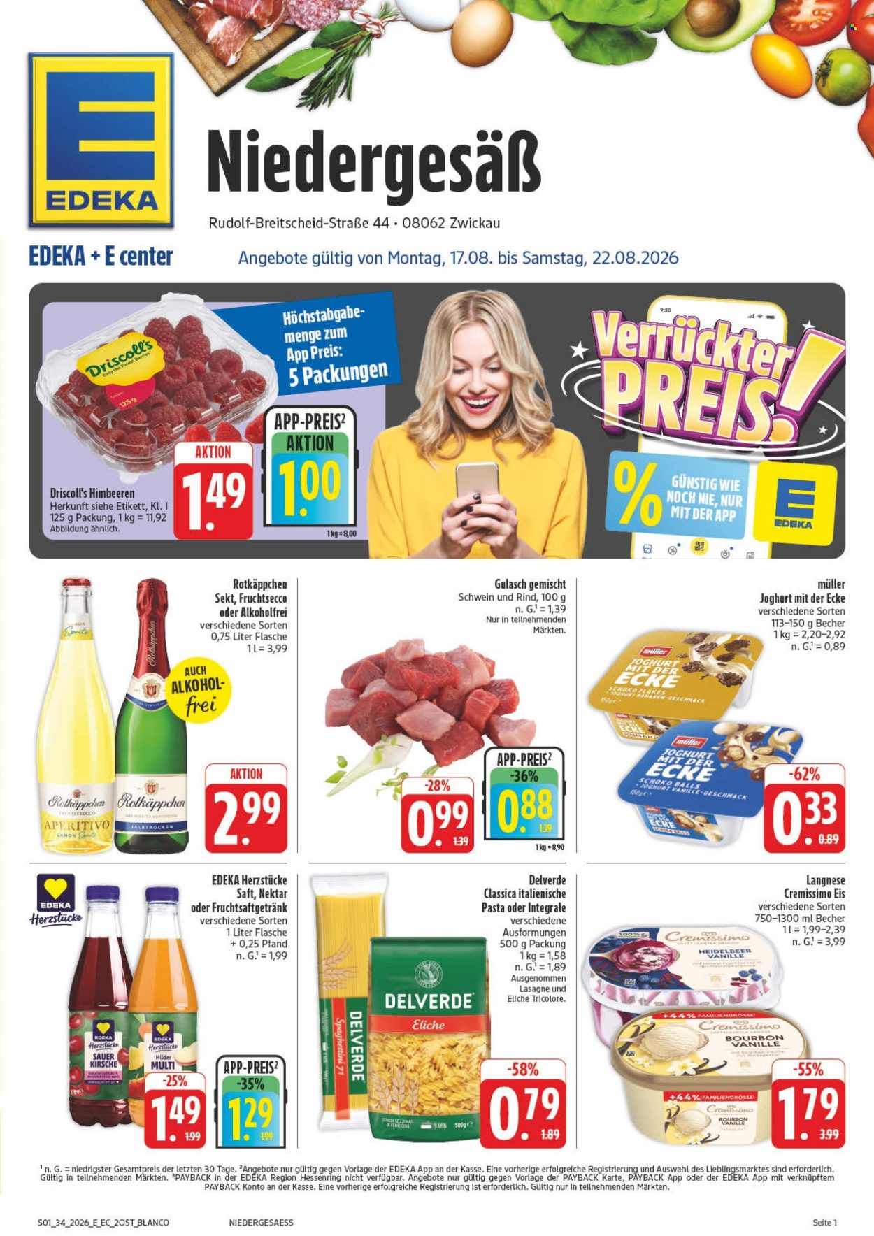 Edeka Prospekte  - 17.8.2026 - 22.8.2026. Seite 1