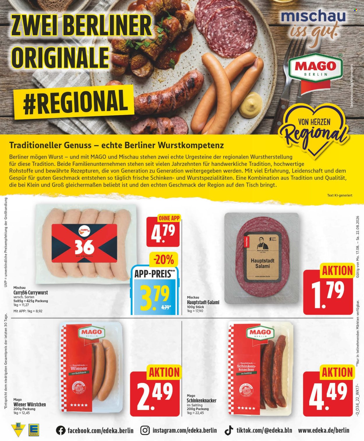 Edeka Prospekte  - 17.8.2026 - 22.8.2026. Seite 22