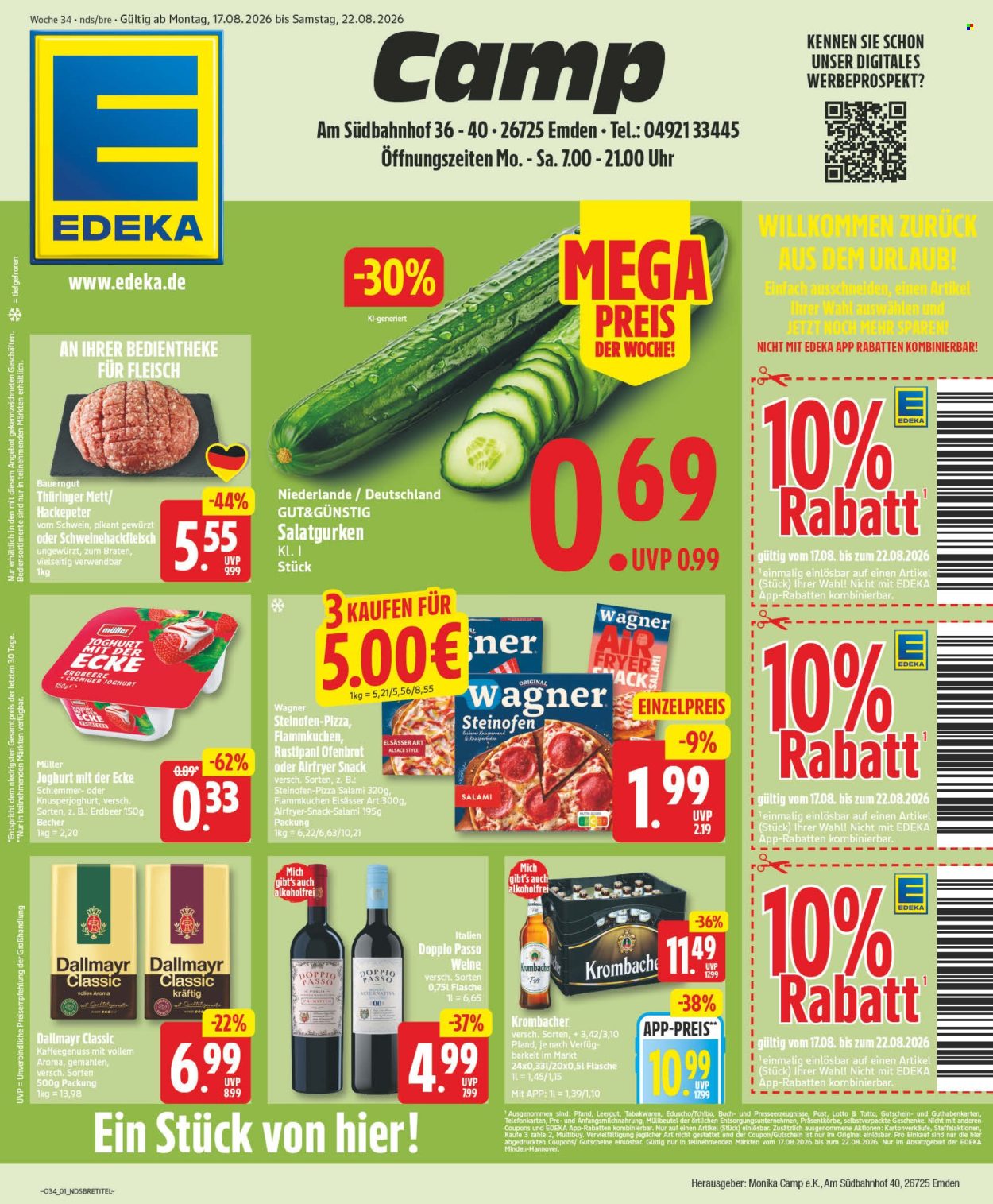 Edeka Prospekte  - 17.8.2026 - 22.8.2026. Seite 1