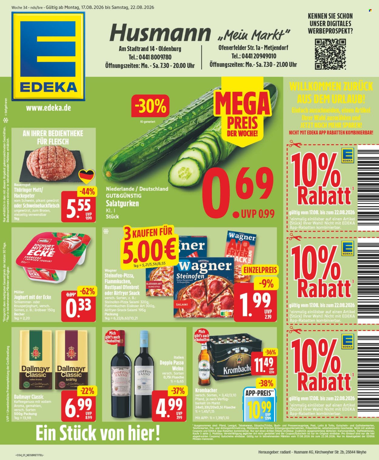 Edeka Prospekte  - 17.8.2026 - 22.8.2026. Seite 1