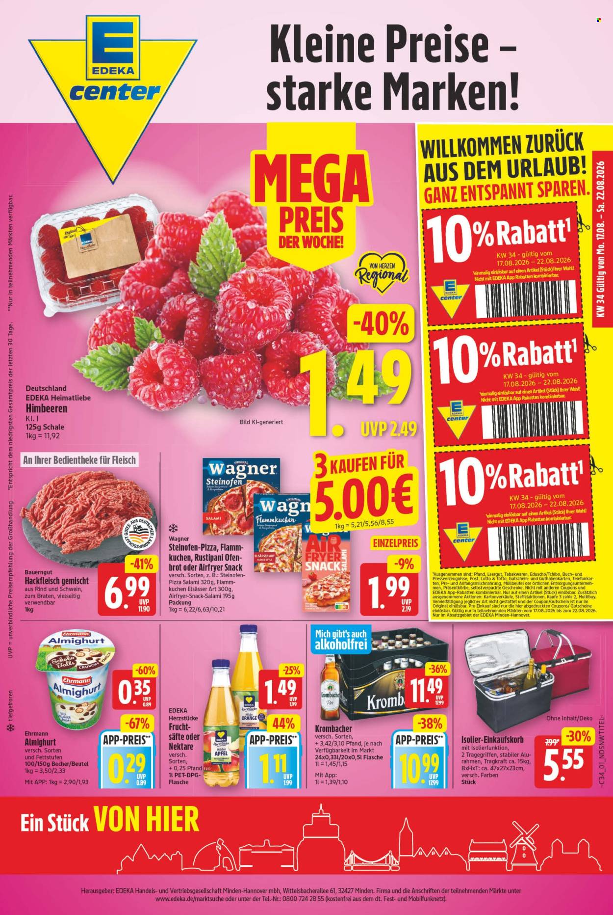 E center Prospekte  - 17.8.2026 - 22.8.2026. Seite 1