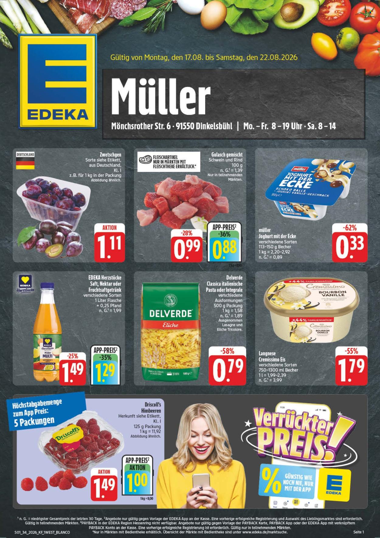 Edeka Prospekte  - 17.8.2026 - 22.8.2026. Seite 1