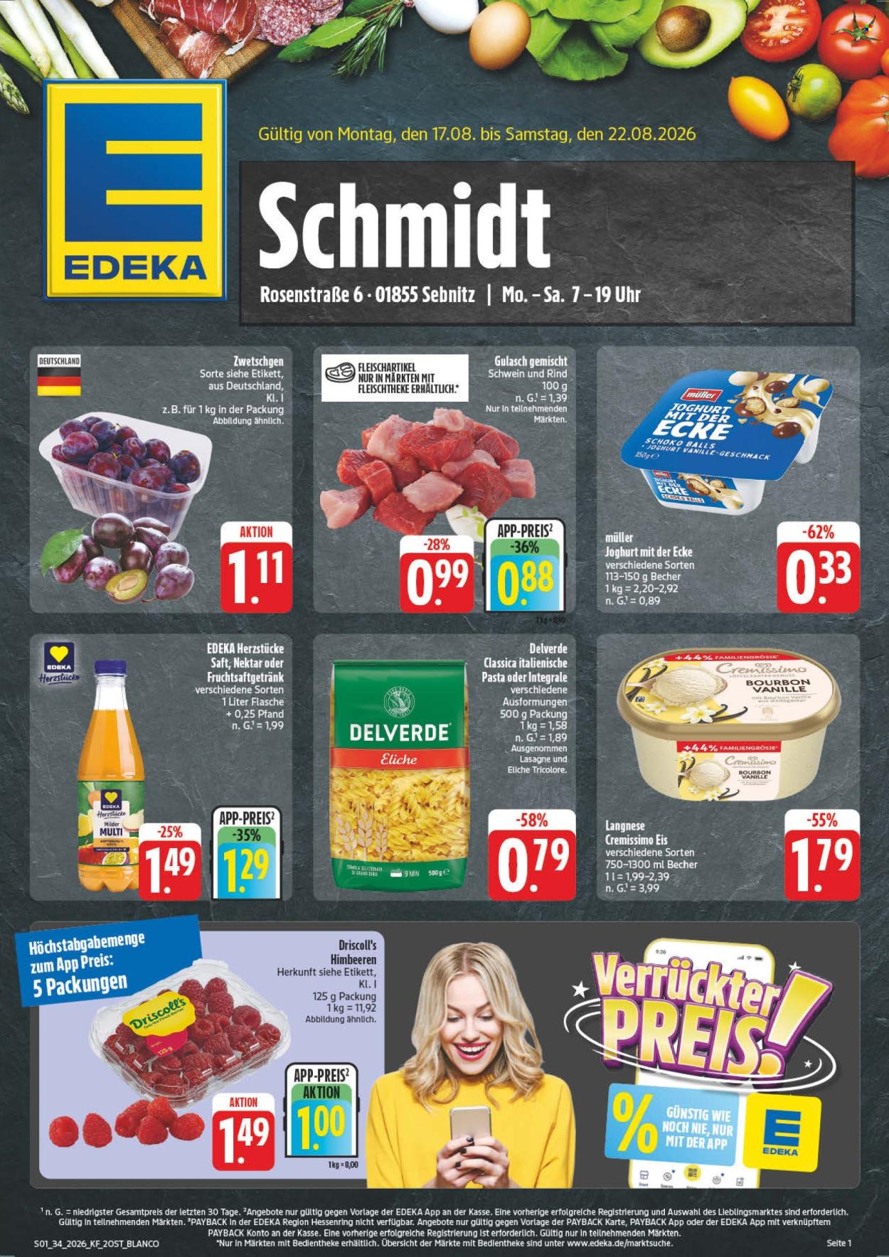 Edeka Prospekte  - 17.8.2026 - 22.8.2026. Seite 1