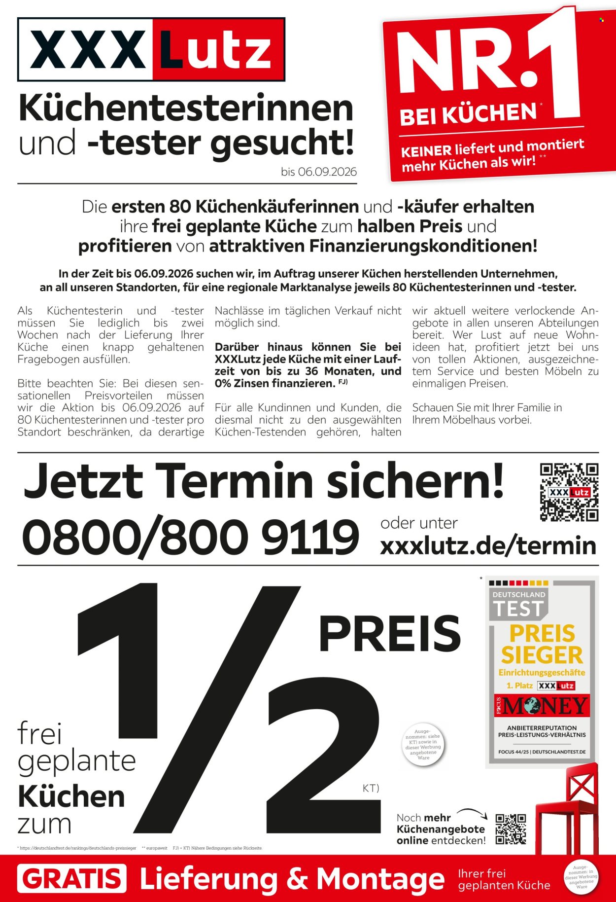 XXXLutz Prospekte  - 22.8.2026 - 19.9.2026. Seite 1