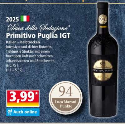 Duca della Seduzione Primitivo Puglia IGT